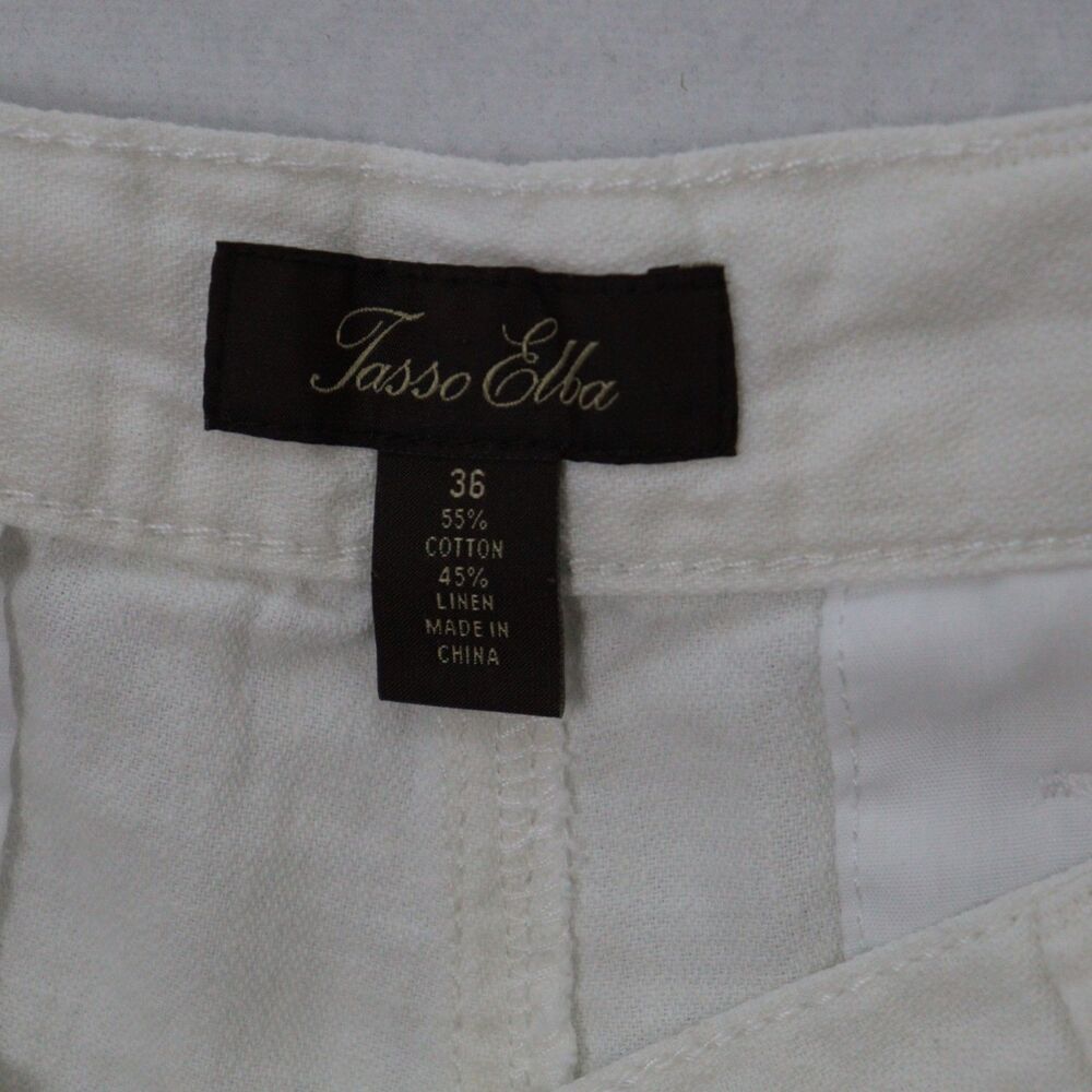 Tasso Elba Men's Cargo Shorts Size 36 Linen Cotton Blend Flat Front Chino - Picture 5 of 8